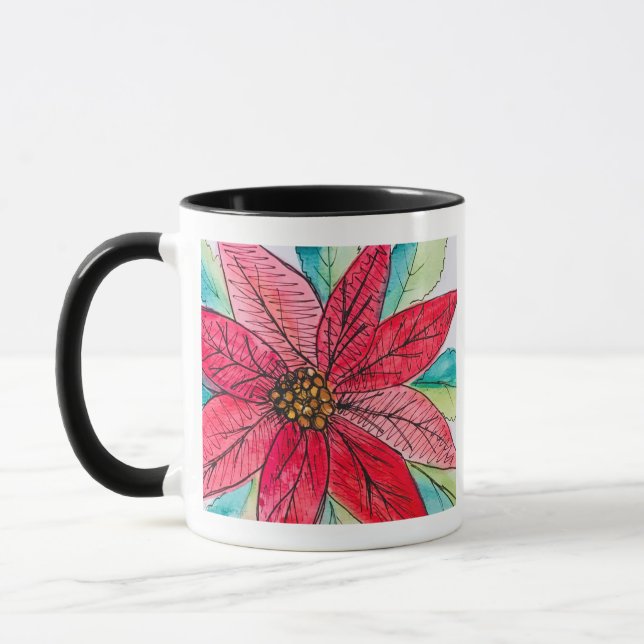 Poinsettia Delight Mug (Left)