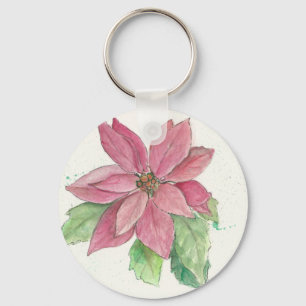 Poinsettia design on a Keychain