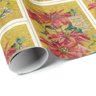 Poinsettia Doré | Papier Cadeau de Noël de Beaux-A