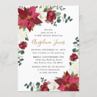 Poinsettia Elegant Winter Floral Red Bridal Shower