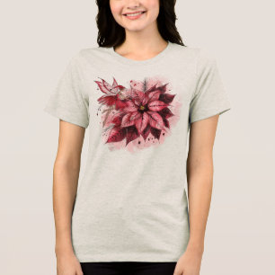 Poinsettia Fairy Tri-Blend Shirt