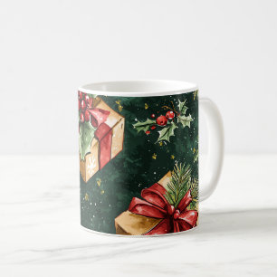 Poinsettia Floral Christmas Pattern (11) Coffee Mug