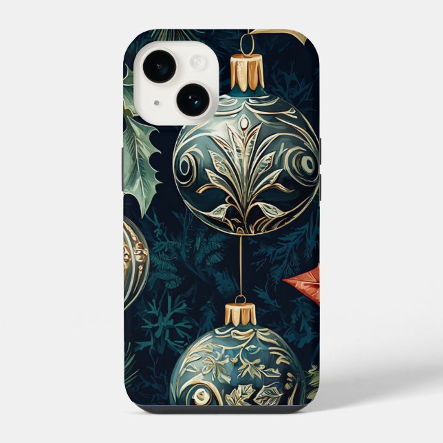 Poinsettia Floral Christmas Pattern (14) iPhone Case (Back)