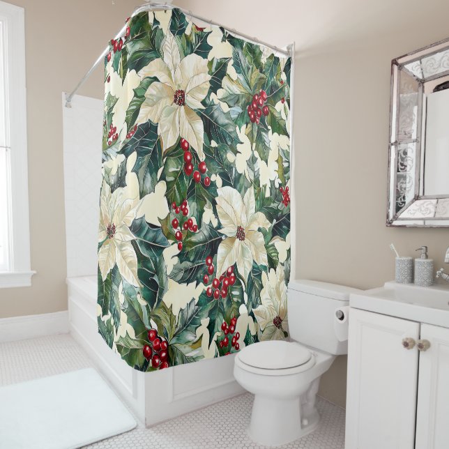 Poinsettia Floral Christmas Pattern (17) (In Situ)