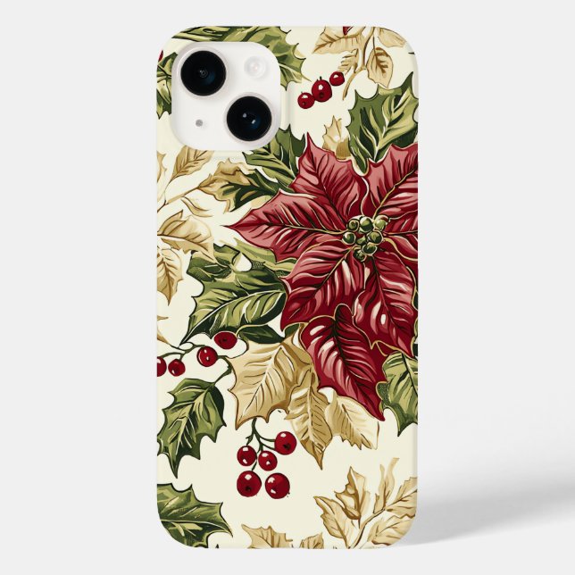 Poinsettia Floral Christmas Pattern (17) Case-Mate iPhone Case (Back)