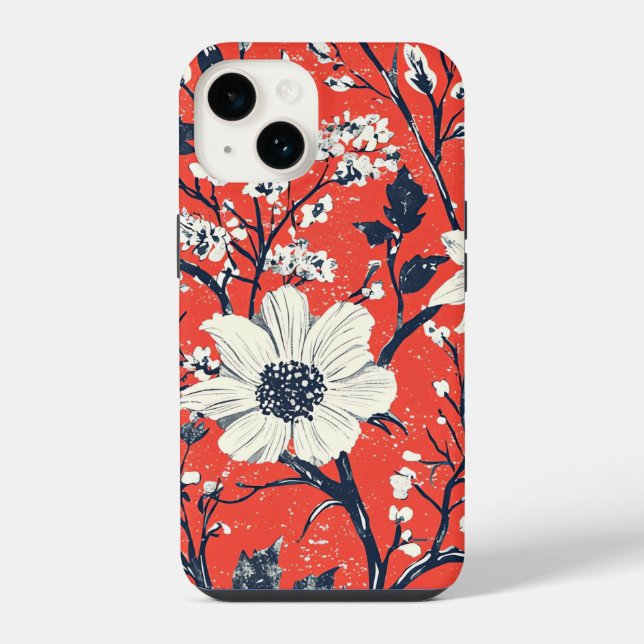 Poinsettia Floral Christmas Pattern (18) iPhone Case (Back)