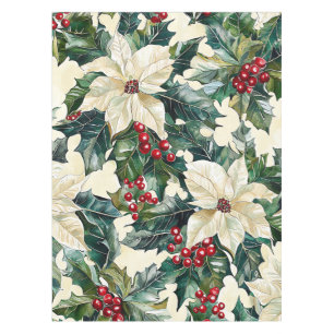 Poinsettia Floral Christmas Pattern (19) Tablecloth