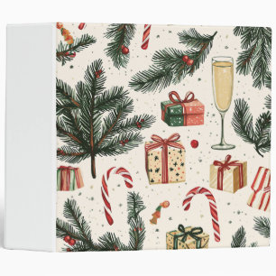 Poinsettia Floral Christmas Pattern (1) Binder