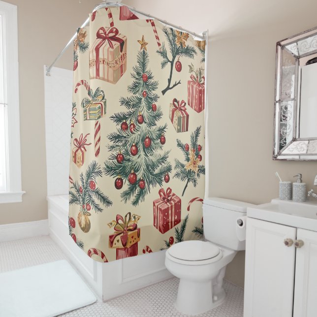 Poinsettia Floral Christmas Pattern (2) (In Situ)