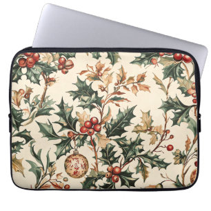 Poinsettia Floral Christmas Pattern (3) Laptop Sleeve