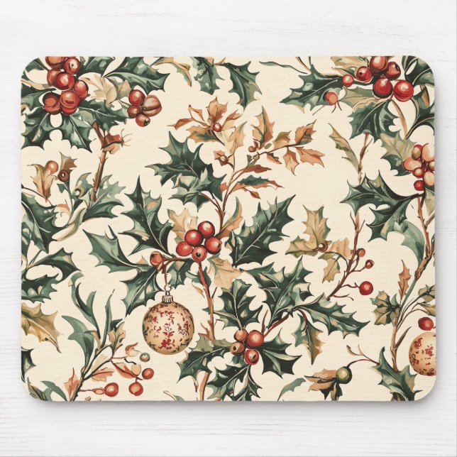 Poinsettia Floral Christmas Pattern (3) Mouse Pad (Front)