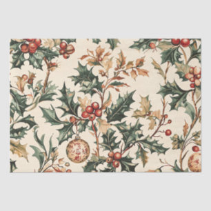 Poinsettia Floral Christmas Pattern (3) Tissue Paper