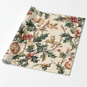 Poinsettia Floral Christmas Pattern (3) Wrapping Paper