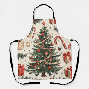 Poinsettia Floral Christmas Pattern (4) Apron