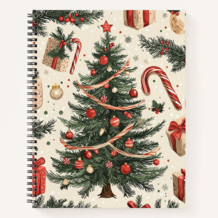 Poinsettia Floral Christmas Pattern (4) Notebook