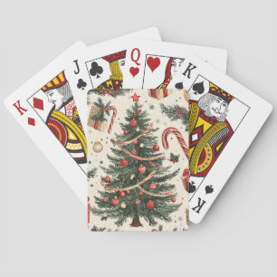 Poinsettia Floral Christmas Pattern (4) Playing Cards