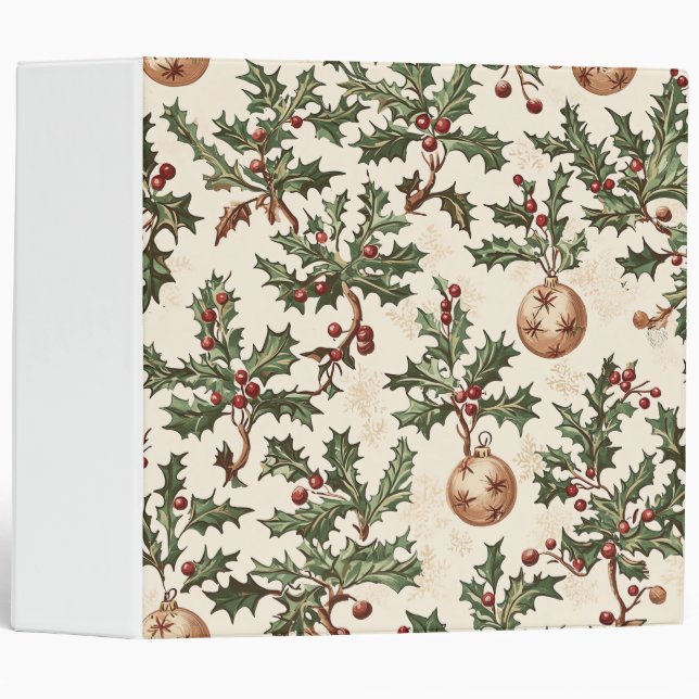 Poinsettia Floral Christmas Pattern (6) Binder (Front/Spine)