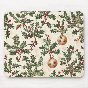 Poinsettia Floral Christmas Pattern (6) Mouse Pad