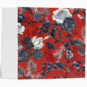 Poinsettia Floral Christmas Pattern (7) Binder