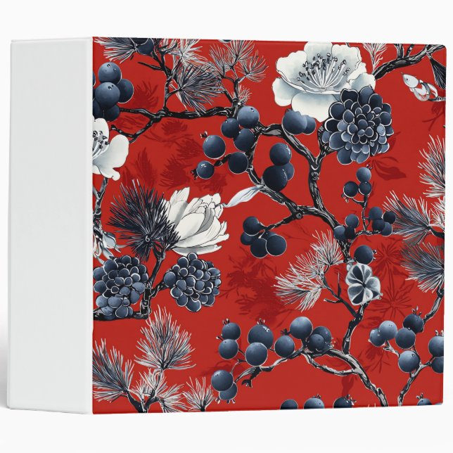 Poinsettia Floral Christmas Pattern (7) Binder (Front/Spine)