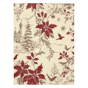 Poinsettia Floral Christmas Pattern (8) Tablecloth