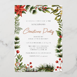 Poinsettia Floral Family Christmas Party Rose Gold