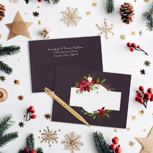 Poinsettia Floral Wedding   Scarlet Red Envelope