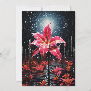 Poinsettia Flower Abstract Christmas Cards