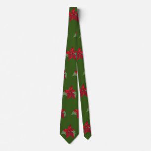 Poinsettia Flowers Tie