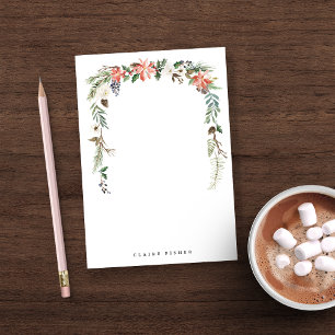 Poinsettia Frame Personalized Christmas Post-it Notes