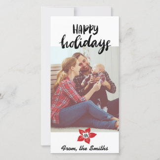 Poinsettia Holiday Card - Add your own photo