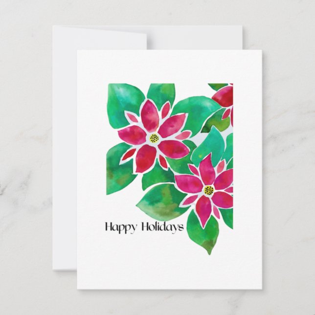 Poinsettia Holiday Card Modern (Front)
