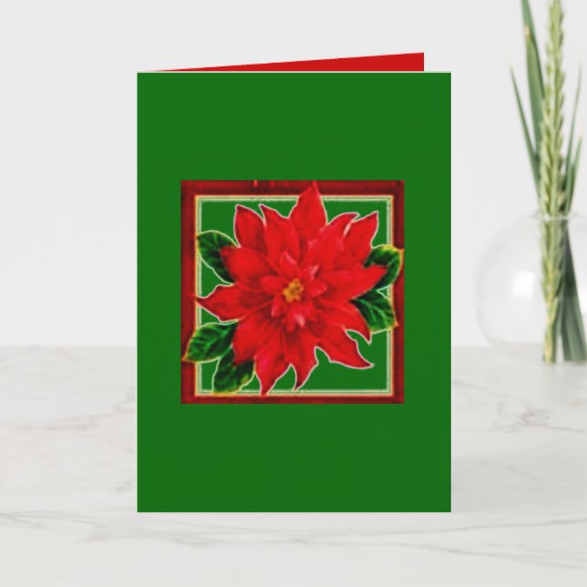 Poinsettia Holidays Card (Front)