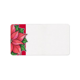 Poinsettia Joy red Address Label