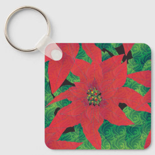 Poinsettia Keychain