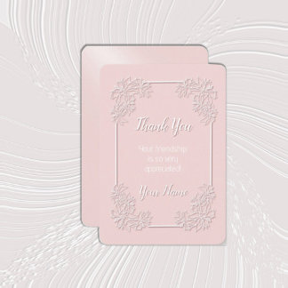 Poinsettia Lace Pink Blush Thank You Card