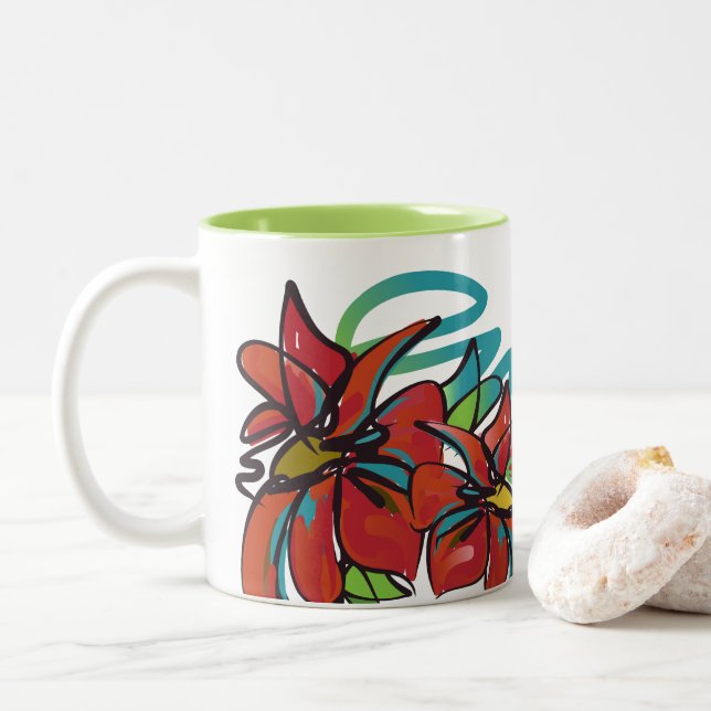 Poinsettia Mug (Avec donut)