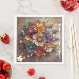 "Poinsettia Party Glow" Napkin