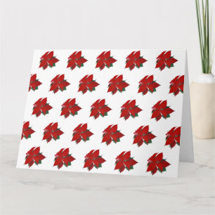 Poinsettia Pattern Personalised Christmas Card