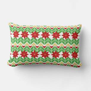 Poinsettia Pattern   Tacky Sweater   Retro Lumbar Pillow