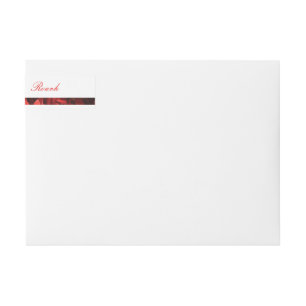 Poinsettia Petals Bar Script and Serif Wrap Around Label