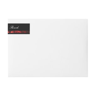 Poinsettia Petals Bar Script and Serif Wrap Around Label