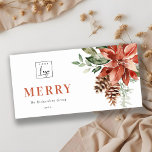 Poinsettia Pine Merry Christmas Logo Business Holiday Card<br><div class="desc">If you need any further customisation please feel free to message me on yellowfebstudio@gmail.com.</div>