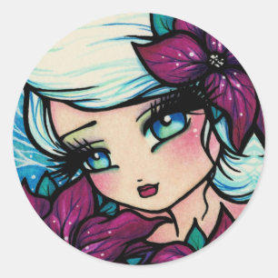 "Poinsettia Pixie" Christmas Winter Snow Sticker
