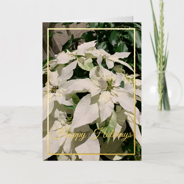 Poinsettia Pliée Foil Carte de vacances n° : 1 (Recto)