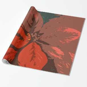 Poinsettia Poster Design Wrapping Paper