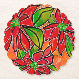 "Poinsettia" Pulpboard Coaster