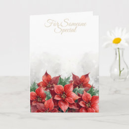 Poinsettia Red "'For Someone Special" Christmas Card