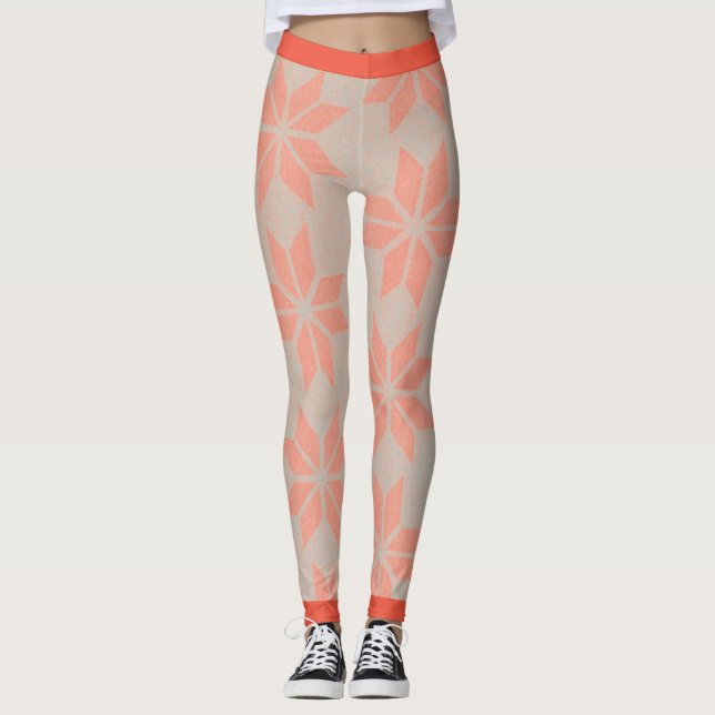 POINSETTIA RED Leggings FOR CHRISTMAS (Front)