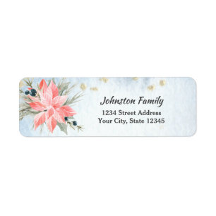 Poinsettia rose avec Holly et Pine